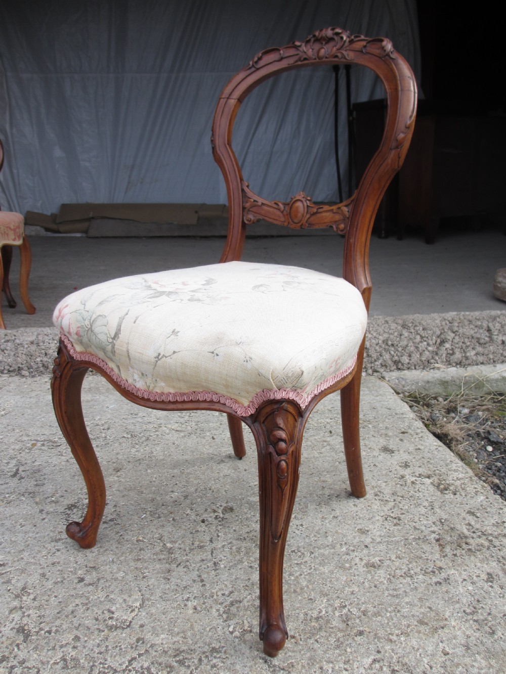 Victorian mahogany single balloon back chair View III