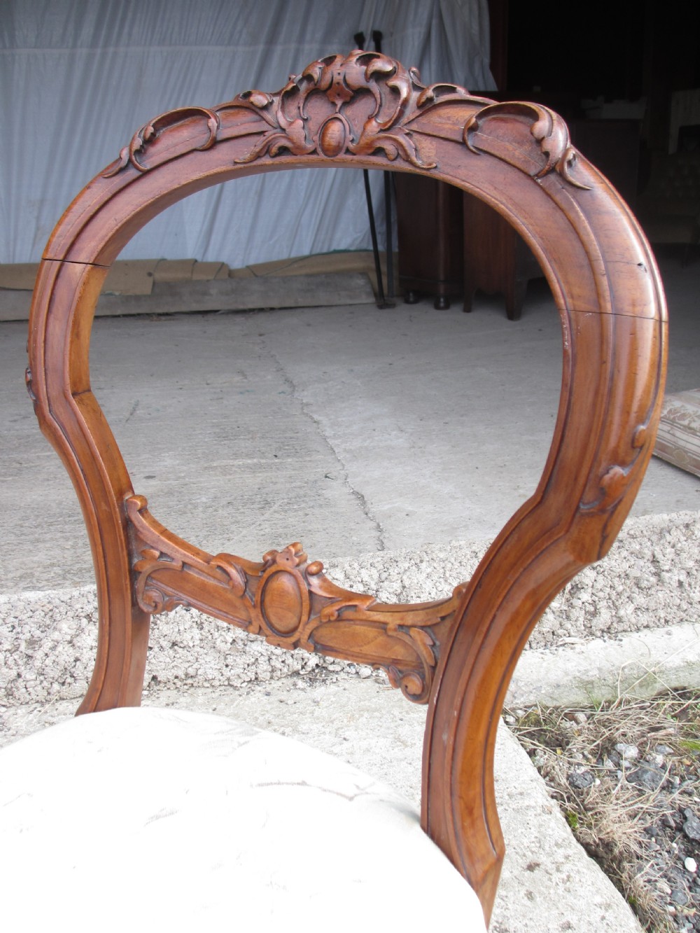 Victorian mahogany single balloon back chair View IV