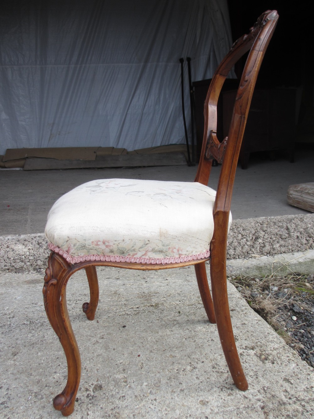 Victorian mahogany single balloon back chair View XI
