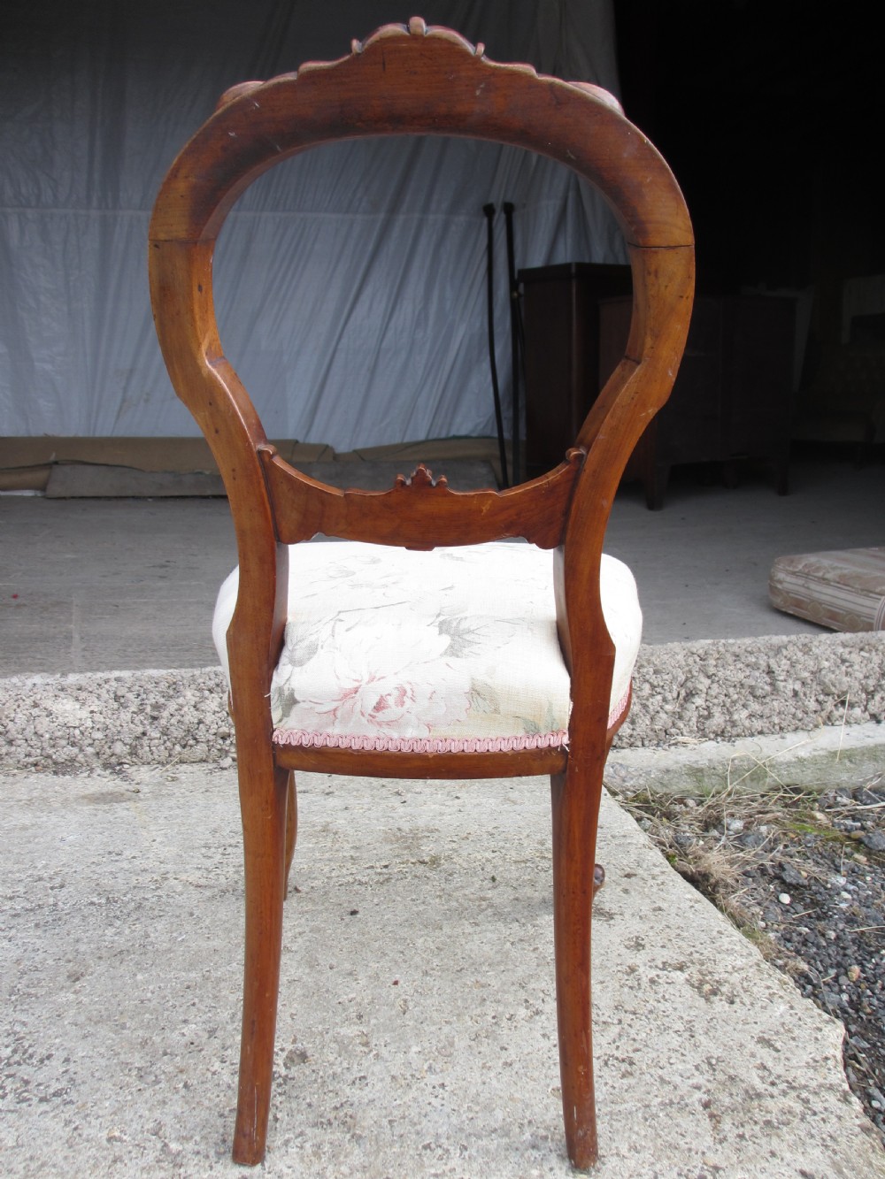 Victorian mahogany single balloon back chair View XII