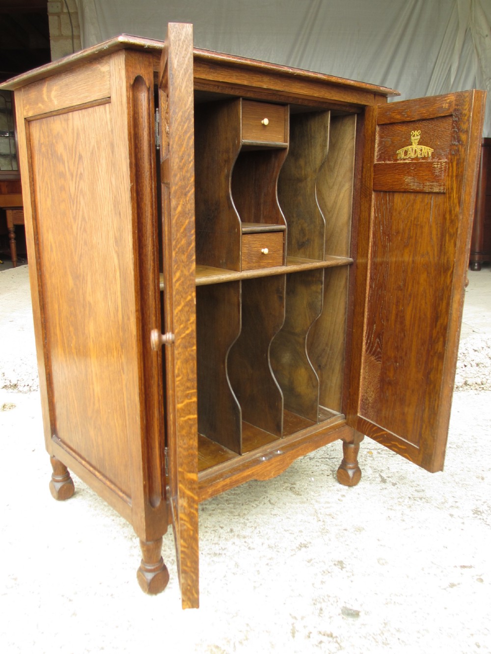 Edwardian oak stationary cabinet View VI