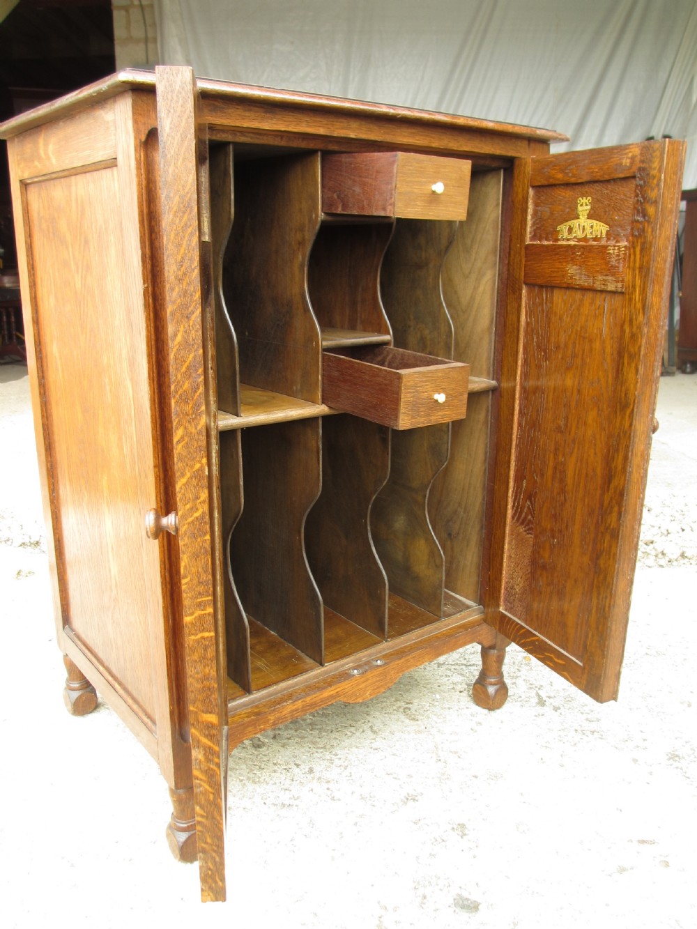 Edwardian oak stationary cabinet View VII