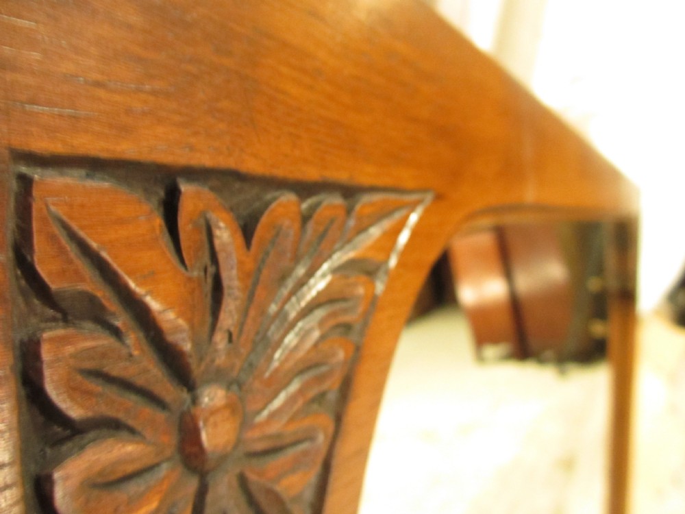 Edwardian large oak framed over-mantle wall hanging mirror View VII