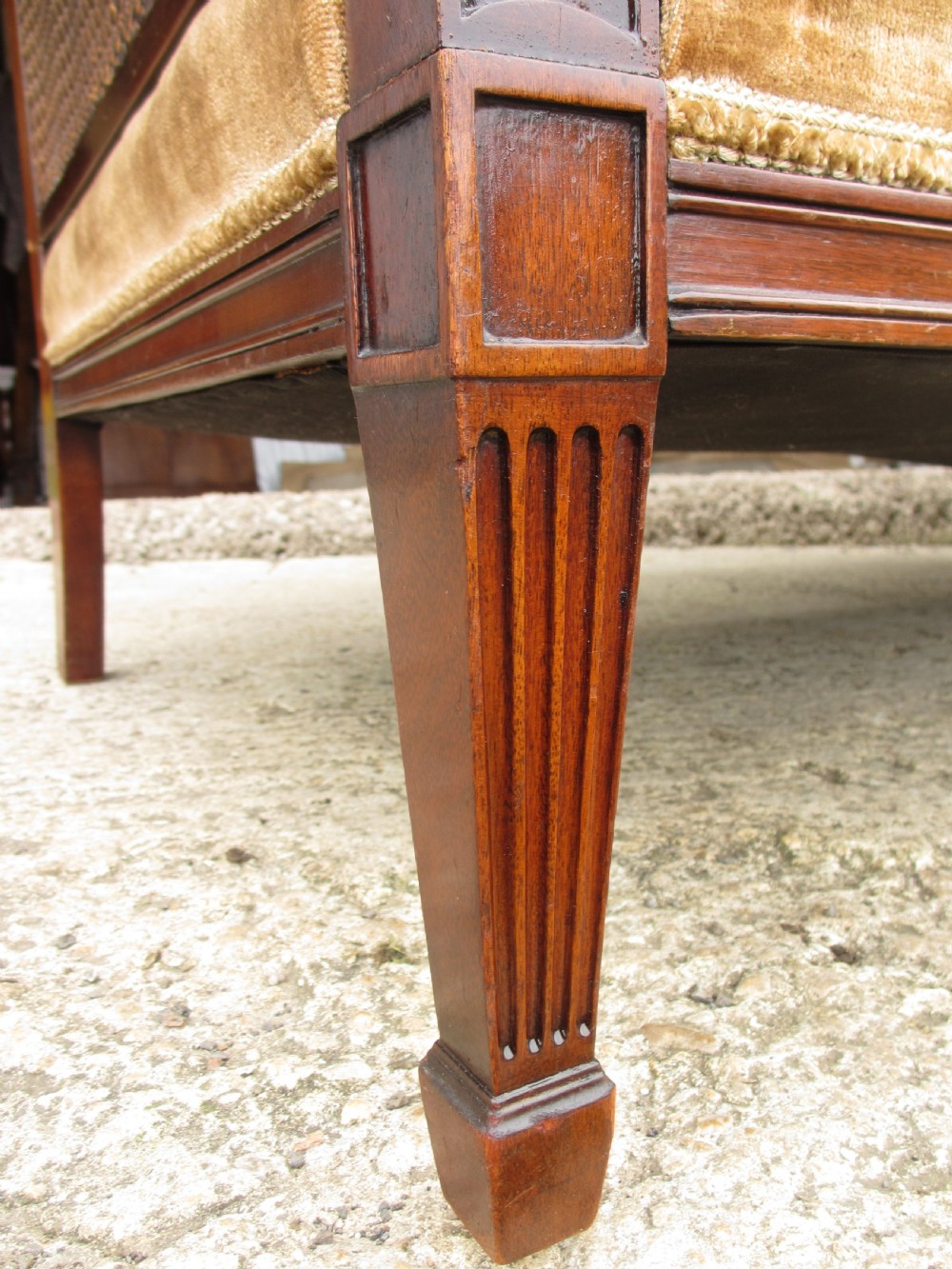 SUPERB EDWARDIAN MAHOGANY BERGERE CANED DEEP THREE PIECE LOUNGE SUITE  View VIII