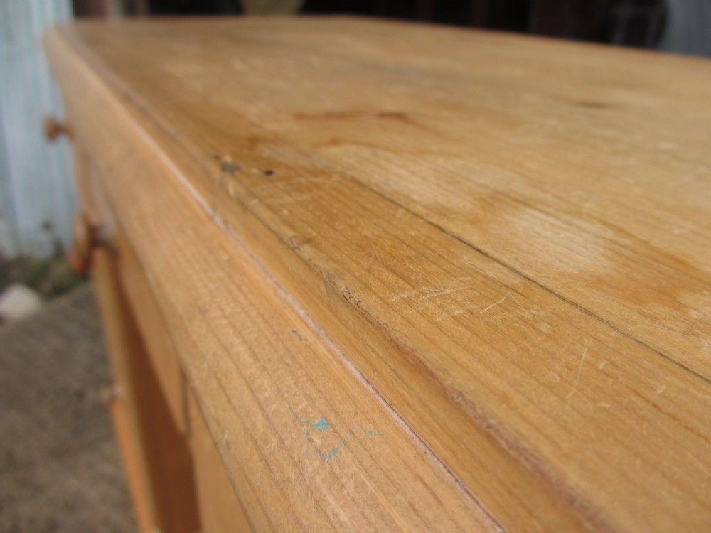 Victorian Pine Pedestal desk - Deep tapering drawers View V