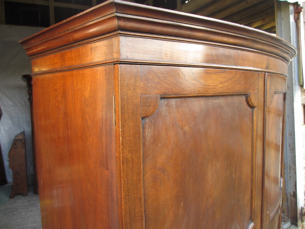 Edwardian Mahogany Bow Panel Front Double Door wardrobe View IV