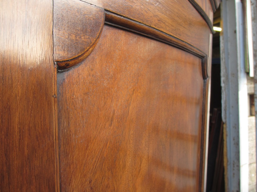 Edwardian Mahogany Bow Panel Front Double Door wardrobe View VI