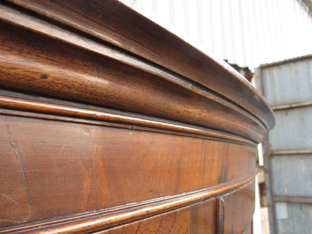 Edwardian Mahogany Bow Panel Front Double Door wardrobe View IX