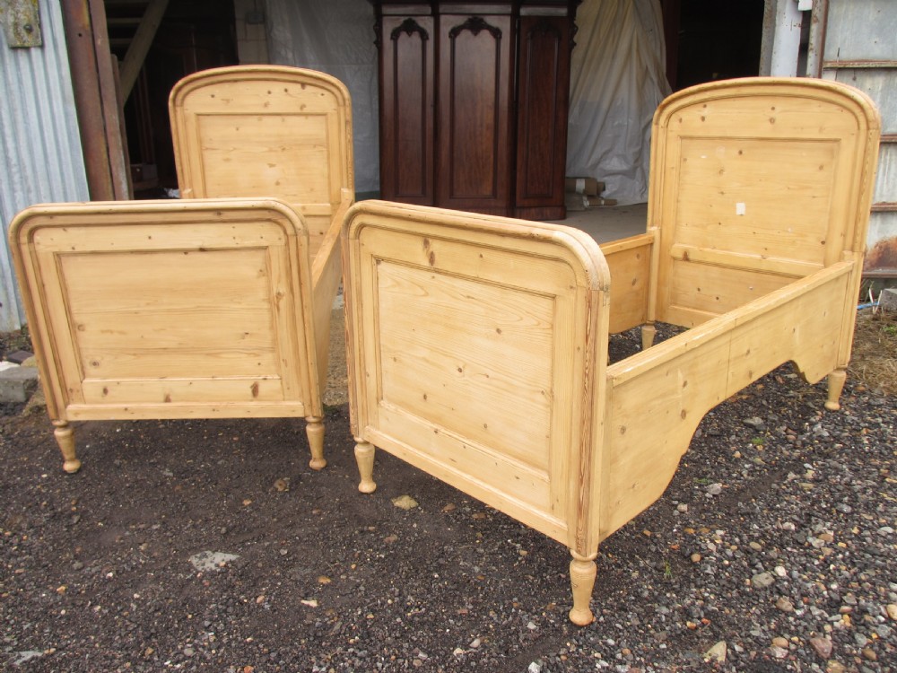 Pair Of 19th century French Pine Sleigh Beds