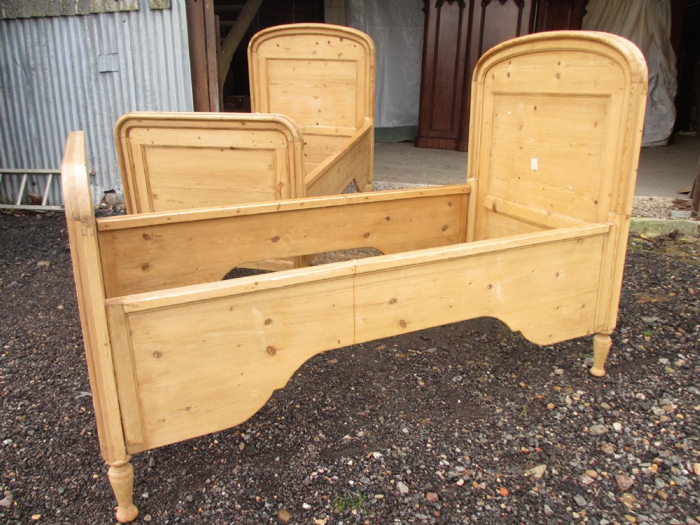 Pair Of 19th century French Pine Sleigh Beds View V
