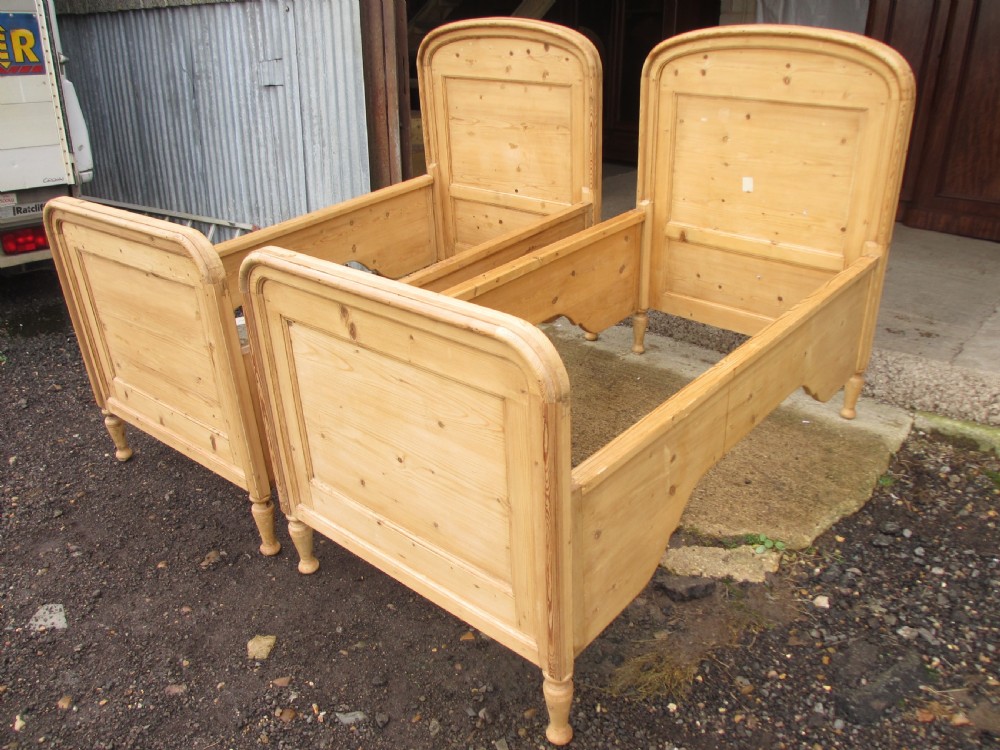 Pair Of 19th century French Pine Sleigh Beds View VI