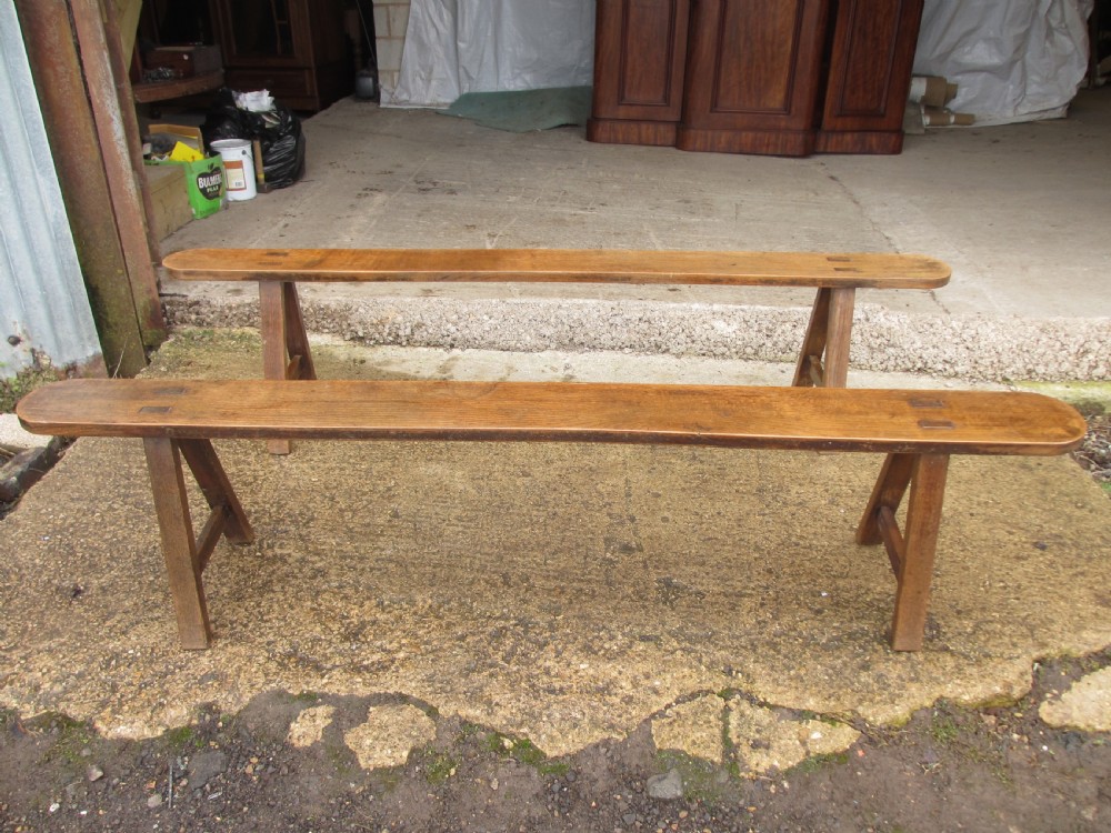 Pair of 19th-century refectory Oak Benches View III