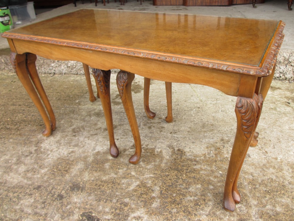 burr walnut topped Nest of three  tables  View II