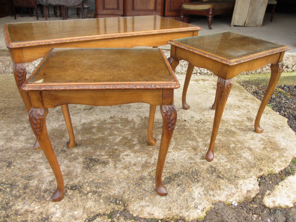 burr walnut topped Nest of three  tables  View III