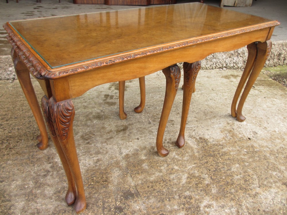 burr walnut topped Nest of three  tables  View VII