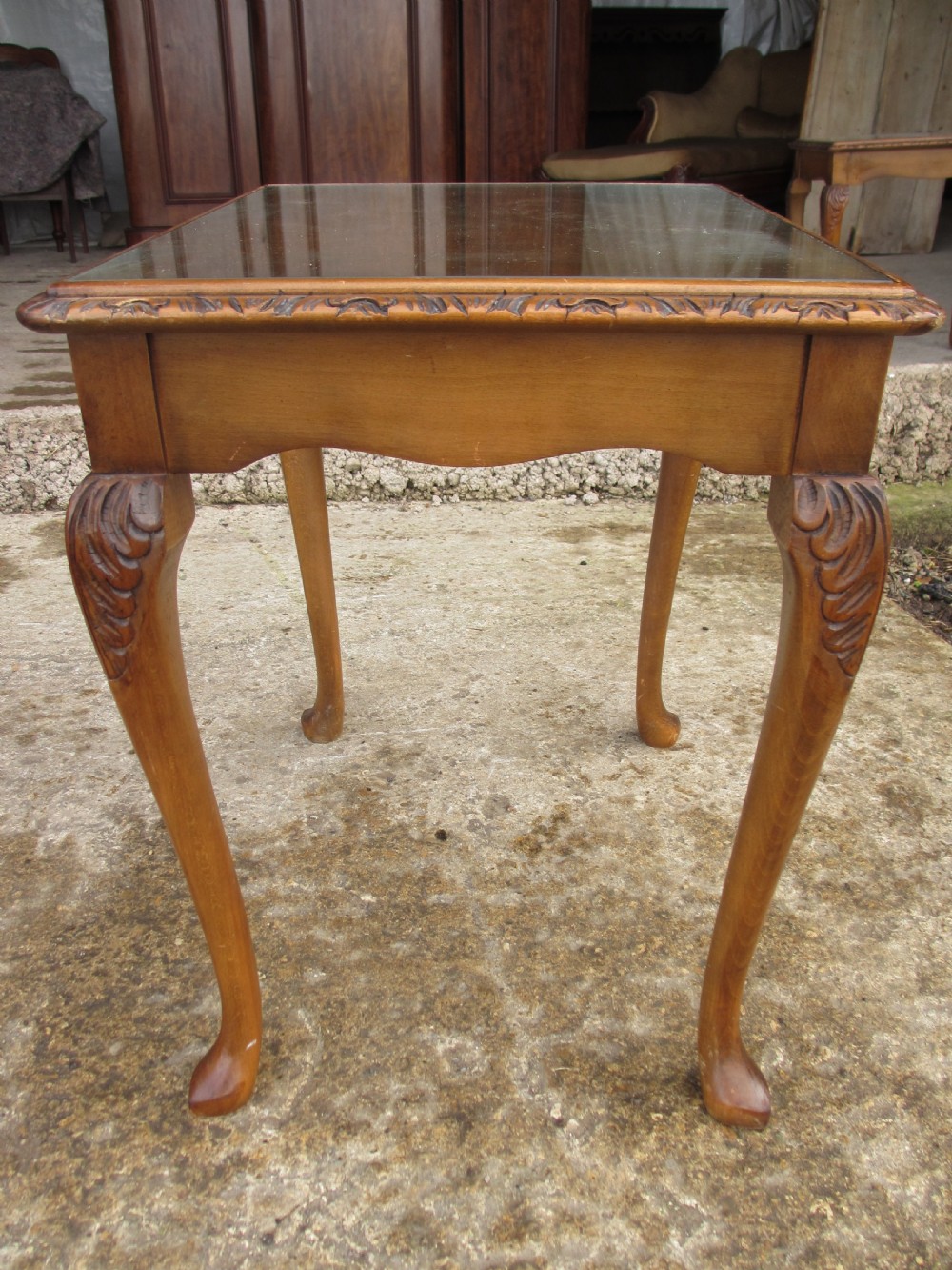 burr walnut topped Nest of three  tables  View XIII