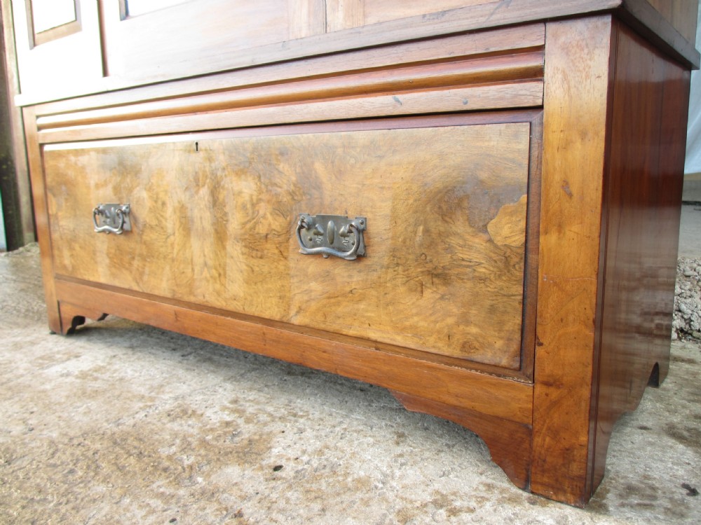 victorian art nouveau burr walnut mirror door wardrobe View VIII