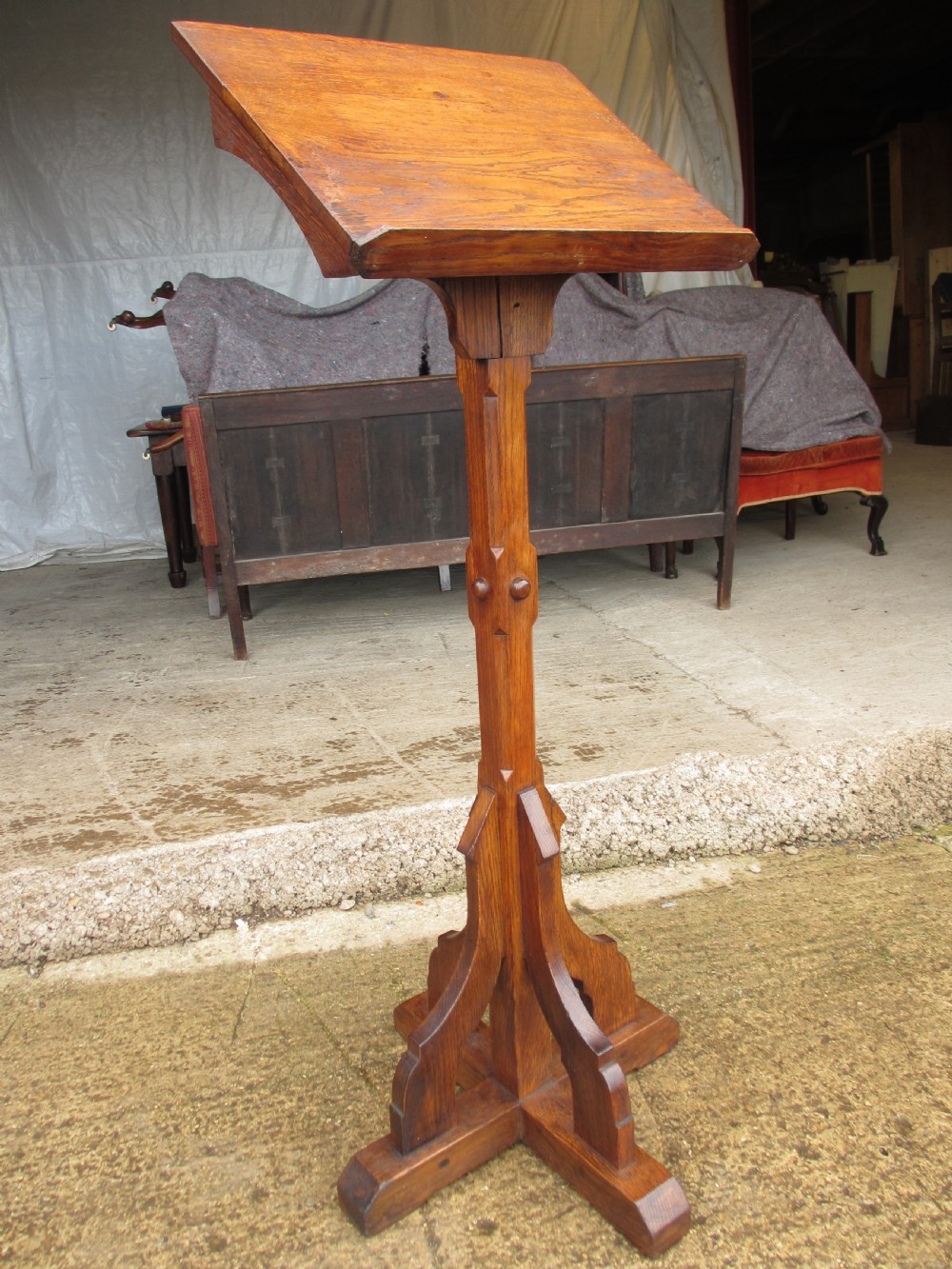 victorian oak standing reading lectern View II