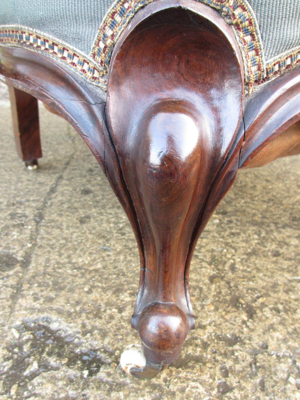 victorian mahogany and needlework upholstered nursing chair View VII
