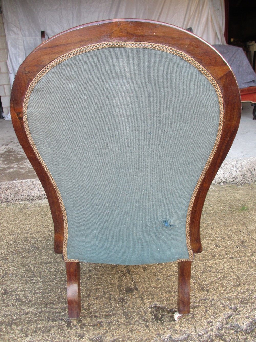 victorian mahogany and needlework upholstered nursing chair View XIV