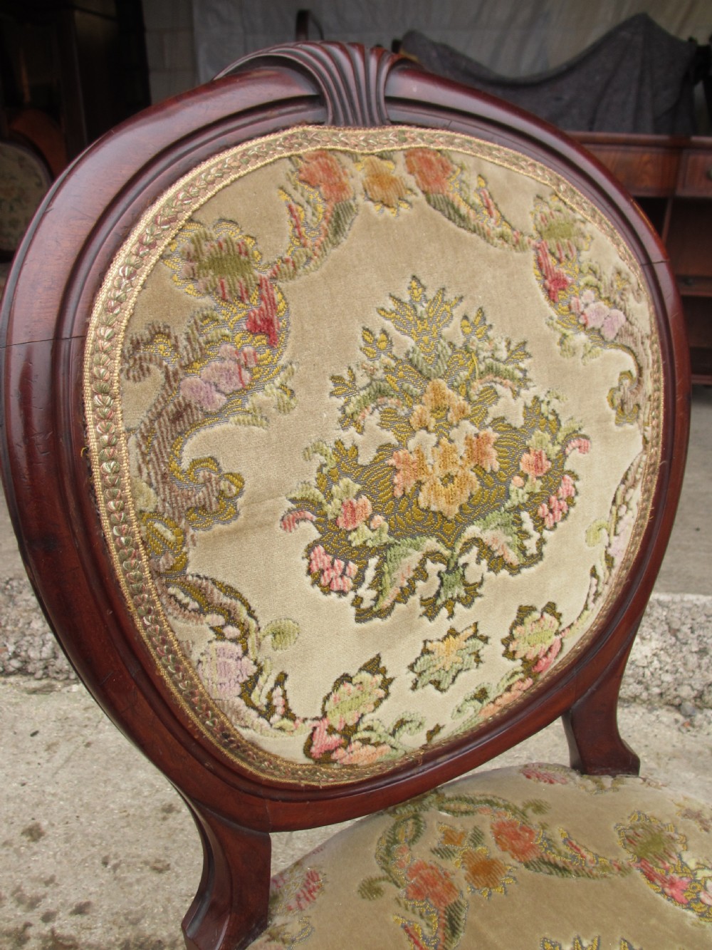 set of 4 victorian mahogany balloon back and upholstered dining chairs View VI