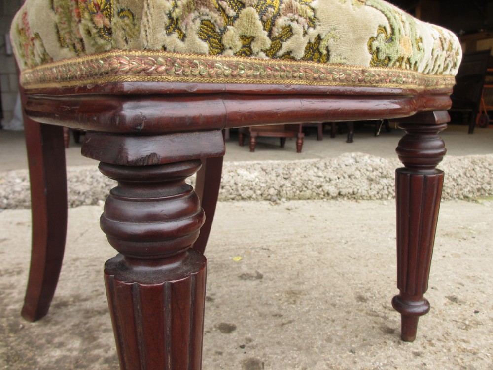 set of 4 victorian mahogany balloon back and upholstered dining chairs View IX