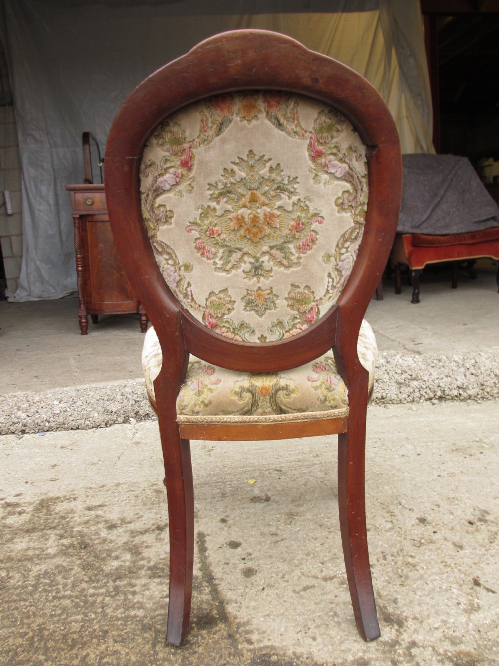 set of 4 victorian mahogany balloon back and upholstered dining chairs View XIII
