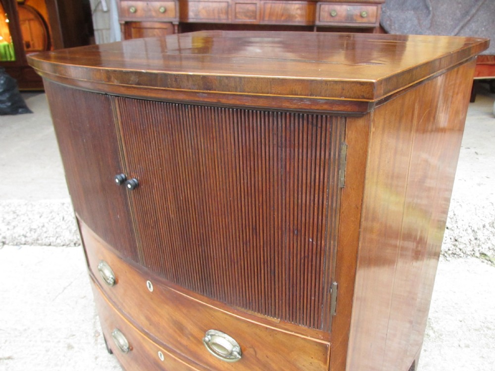victorian mahogany bow front chest pot cupboard View IV