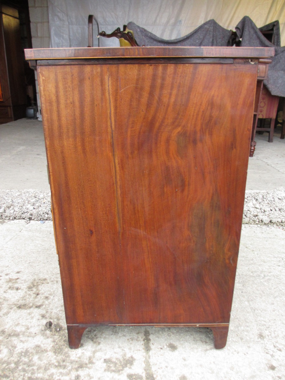 victorian mahogany bow front chest pot cupboard View IX