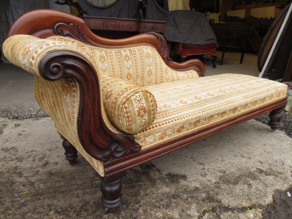 19th century mahogany chaise longue View III