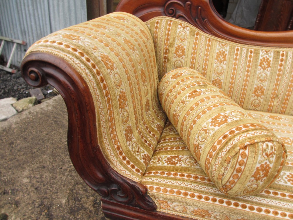 19th century mahogany chaise longue View V