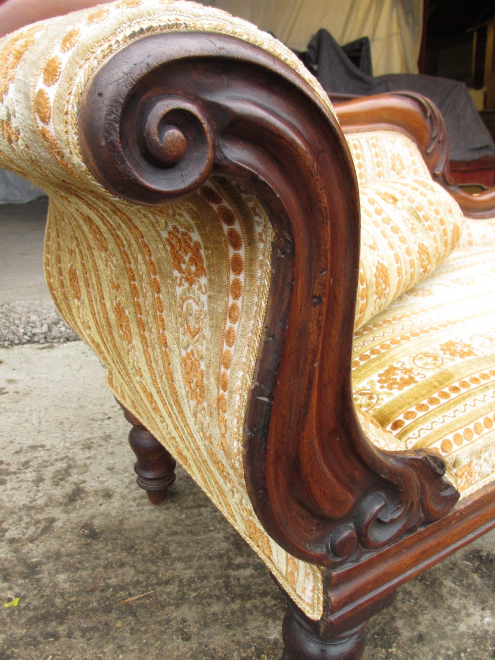 19th century mahogany chaise longue View VII