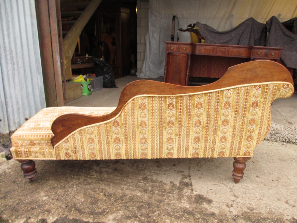 19th century mahogany chaise longue View X