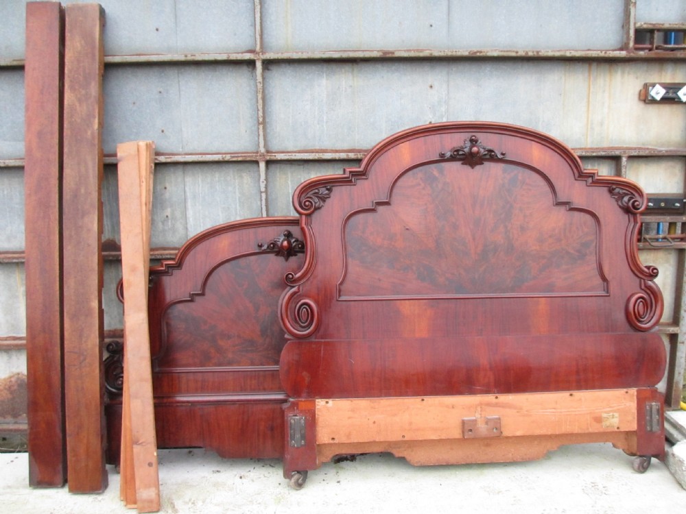 victorian mahogany art nouveau king size double bed View XVII