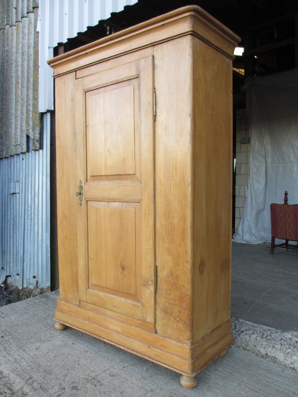 french pine single door collapsible  cupboard wardrobe View III