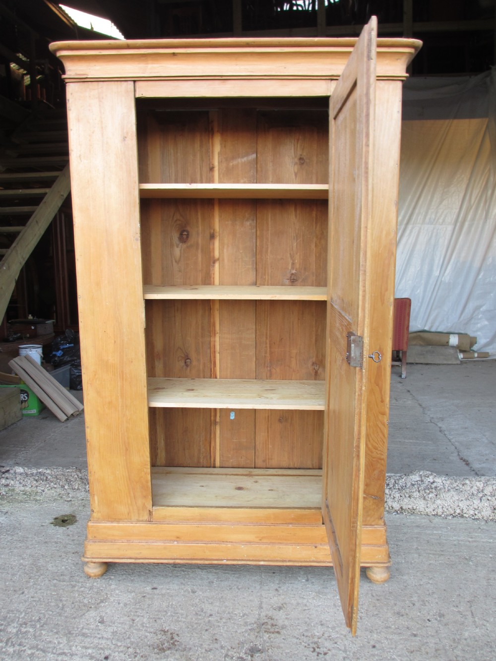 french pine single door collapsible  cupboard wardrobe View X
