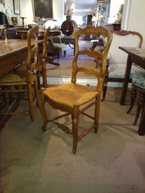 Set of 6 French Walnut Chairs