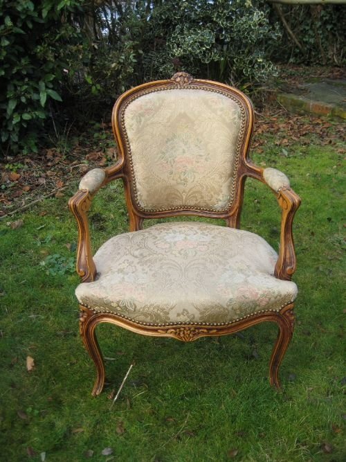 Pair of French Open Armchairs