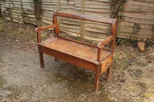 18th Century Unusual Small Oak Bench