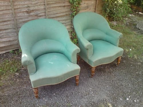 Pair French 19th Century Armchairs