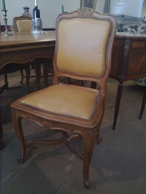Set of Six Fruit Wood Dining Chairs