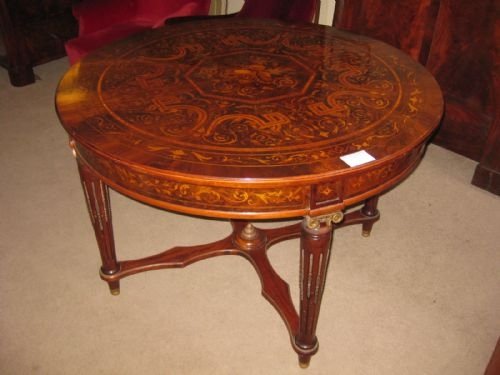 Large Marquetry Round Table