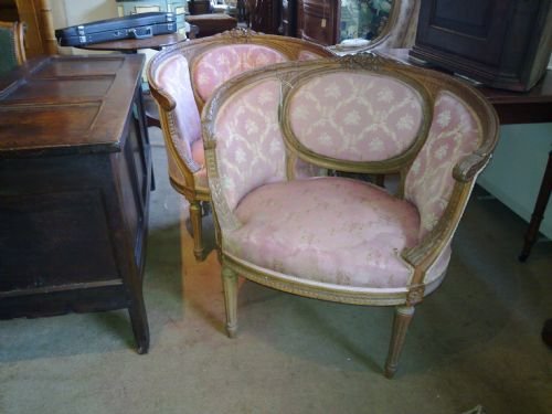 Pretty Pair French Chairs