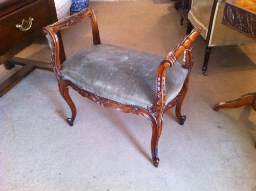 Walnut French Stool