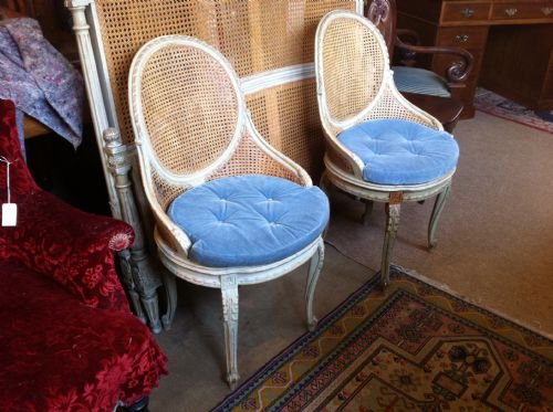 Pretty Pair Caned Chairs