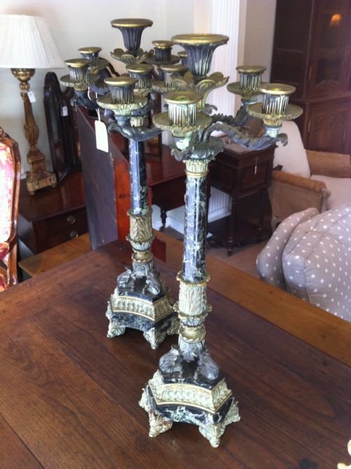 Pair Louis Phillipe Period Bronze Candlesticks