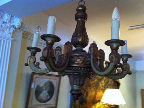 Large Painted Chandelier