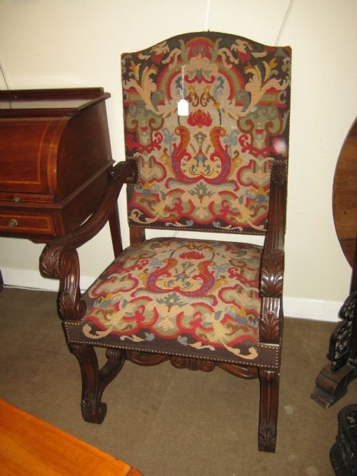 Pair of Large Needle Point Armchairs