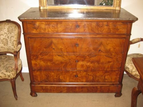 French Figured Walnut Commode