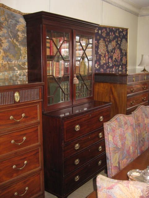 Georgian Secretaire Bookcase in Mahogany